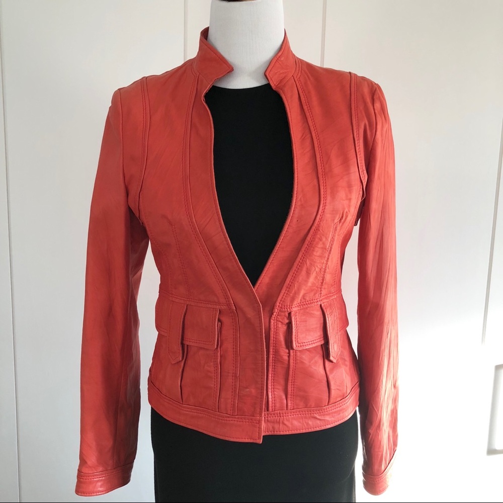 Hugo Boss Orange Leather Jacket